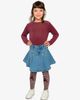 Deux par Deux Deux par Deux Pleated Denim Elastic Waistband Star Appliqué Skirt - 5