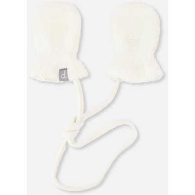 Deux par Deux Deux par Deux Plush Fleece Soft Lined Attached String Mittens