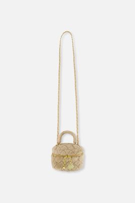 Deux par Deux Deux par Deux Quilted Faux Fur Chain Strap Zipper Small Bag