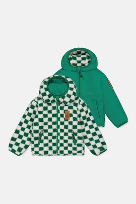 Deux par Deux Deux par Deux Reversible Fleece Hooded Zip Pocket Mid-Season Jacket