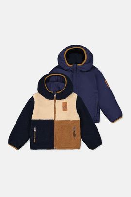 Deux par Deux Deux par Deux Reversible Mid-Season Fleece Hooded Full Zip Jacket