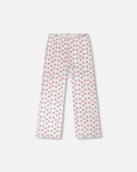 Deux par Deux Deux par Deux Rib Flare Leg Cherries Leggings