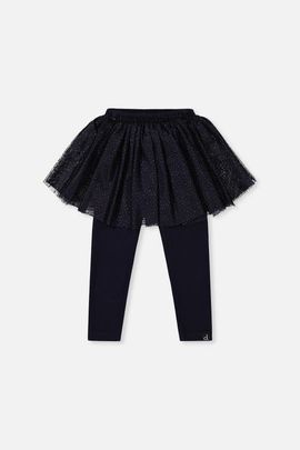 Deux par Deux Deux par Deux Rib Leggings with Attached Tulle Skirt