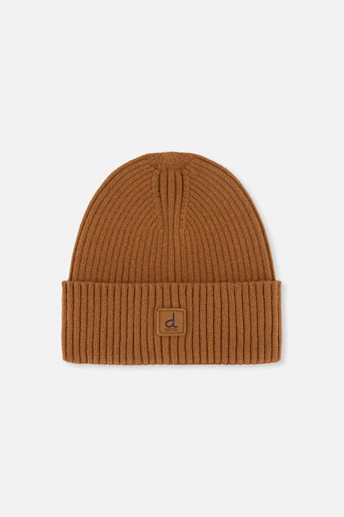 Deux par Deux Deux par Deux Ribbed Knit Folded Cuff Logo Patch Hat