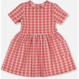 Deux par Deux Deux par Deux Short Sleeve Dress with Pockets Houndstooth