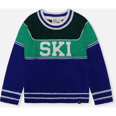 Deux par Deux Deux par Deux Ski Jacquard Colorblock Ribbed Cuff Sweater