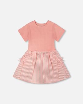 Deux par Deux Deux par Deux Soft Jersey Short Sleeve Bi-Material Dress