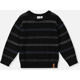 Deux par Deux Deux par Deux Striped Texture Ribbed Cuffs Sweater
