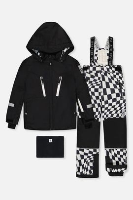 Deux par Deux Deux par Deux Teknik Checkered Hood Jacket & Reinforced Pants Two Piece Snowsuit