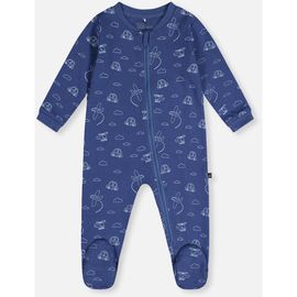 Deux par Deux Deux par Deux Transport Organic Cotton Front Zipper Footed One Piece Pajama