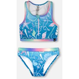 Deux par Deux Deux par Deux Two-Piece Sporty Crop Top Shell Swimsuit