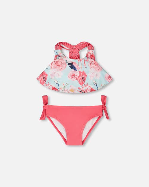 Deux par Deux Deux par Deux Two-Piece Triple Strap Flamingo Swimsuit