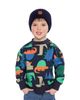 Deux Par Deux Deux par Deux Unisex Dinosaur Ribbed Cuffs Fleece Sweatshirt - 4