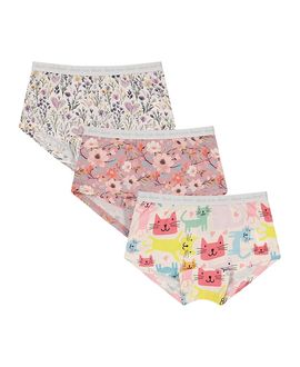 Deux Par Deux Deux par Deux Unisex Feminine Organic Cotton Full Coverage 3-Pack Boyshort Panties