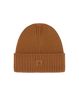 Deux Par Deux Deux par Deux Unisex Ribbed Knit Folded Cuff Logo Patch Hat