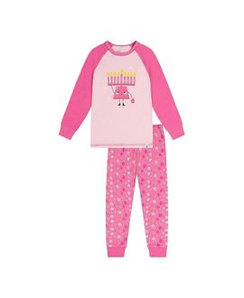 Deux Par Deux Deux par Deux Unisex Two Piece Hanukkah Raglan Top Elastic Waist Pants Pajama Set