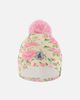 Deux par Deux Deux par Deux Vintage Rose Fleece-Lined Knit Hat with Pompom - 1