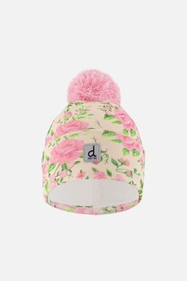 Deux par Deux Deux par Deux Vintage Rose Fleece-Lined Knit Hat with Pompom