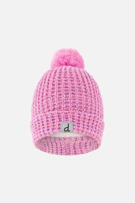 Deux par Deux Deux par Deux Winter Marled Rolled Cuff Pompom Knit Hat