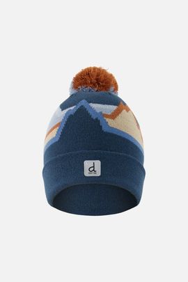 Deux par Deux Deux par Deux Winter Mountain Jacquard Rolled Cuff Knit Hat with Pompom