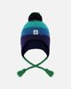 Deux par Deux Deux par Deux Winter Ombré Stripe Fleece Lined Peruvian Knit Hat with Pompom - 1