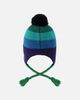 Deux par Deux Deux par Deux Winter Ombré Stripe Fleece Lined Peruvian Knit Hat with Pompom - 3