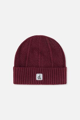 Deux par Deux Deux par Deux Winter Ribbed Fleece Lined Knit Hat with Logo Patch