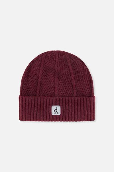 Deux par Deux Deux par Deux Winter Ribbed Fleece Lined Knit Hat with Logo Patch