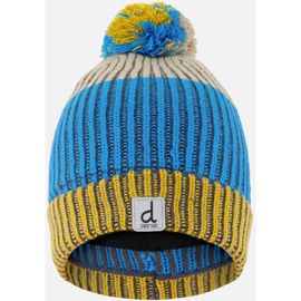 Deux par Deux Deux par Deux Winter Stripe Ribbed Cuff Knit Hat with Pompom
