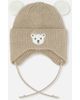 Deux par Deux Deux par Deux Winter Teddy Ears Fleece Lined Knit Hat with Chin Ties - 1