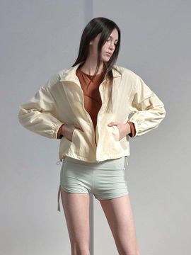 DEVIWEAR Fine String Crop Water-resistant Yoga Jacket [Yellow] (DEVI-O0019)