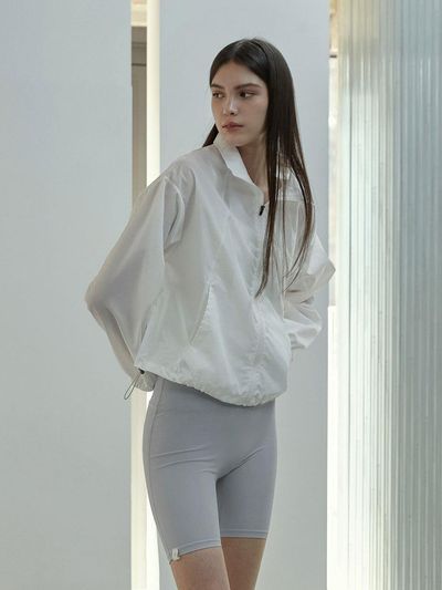DEVIWEAR Fine String Cropped Lightweight Yoga Jacket [Beige] (DEVI-O0019)