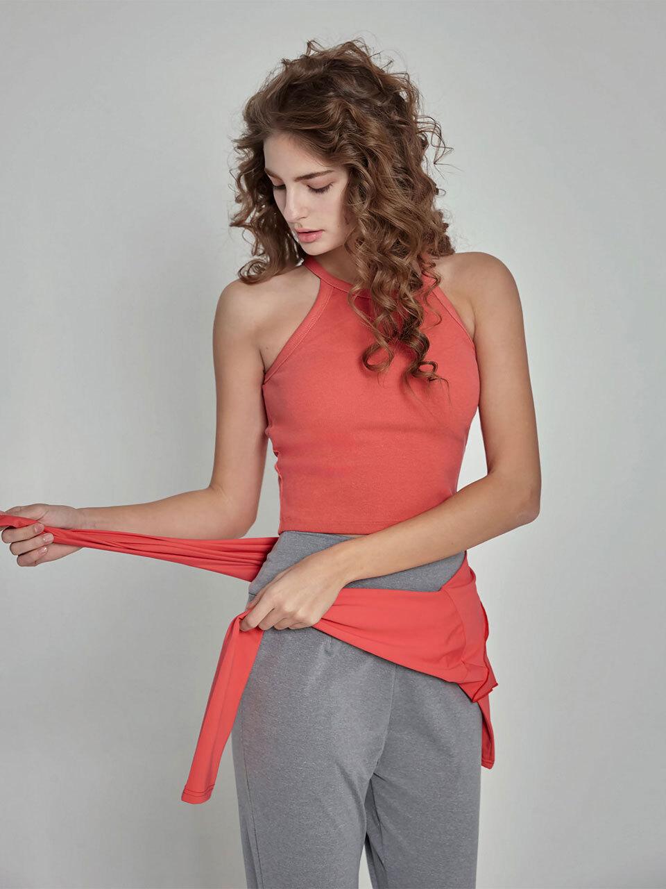DEVIWEAR Halter Sleeveless Yoga Top [Pink Red]