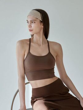 DEVIWEAR Women's Yoga Pilates Livia Bra Top [Brown] (DEVI-TS0033)