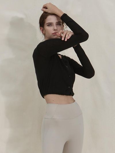 DEVIWEAR Yoga Clothing DEVI-O0006-Black Pilates Cardigan