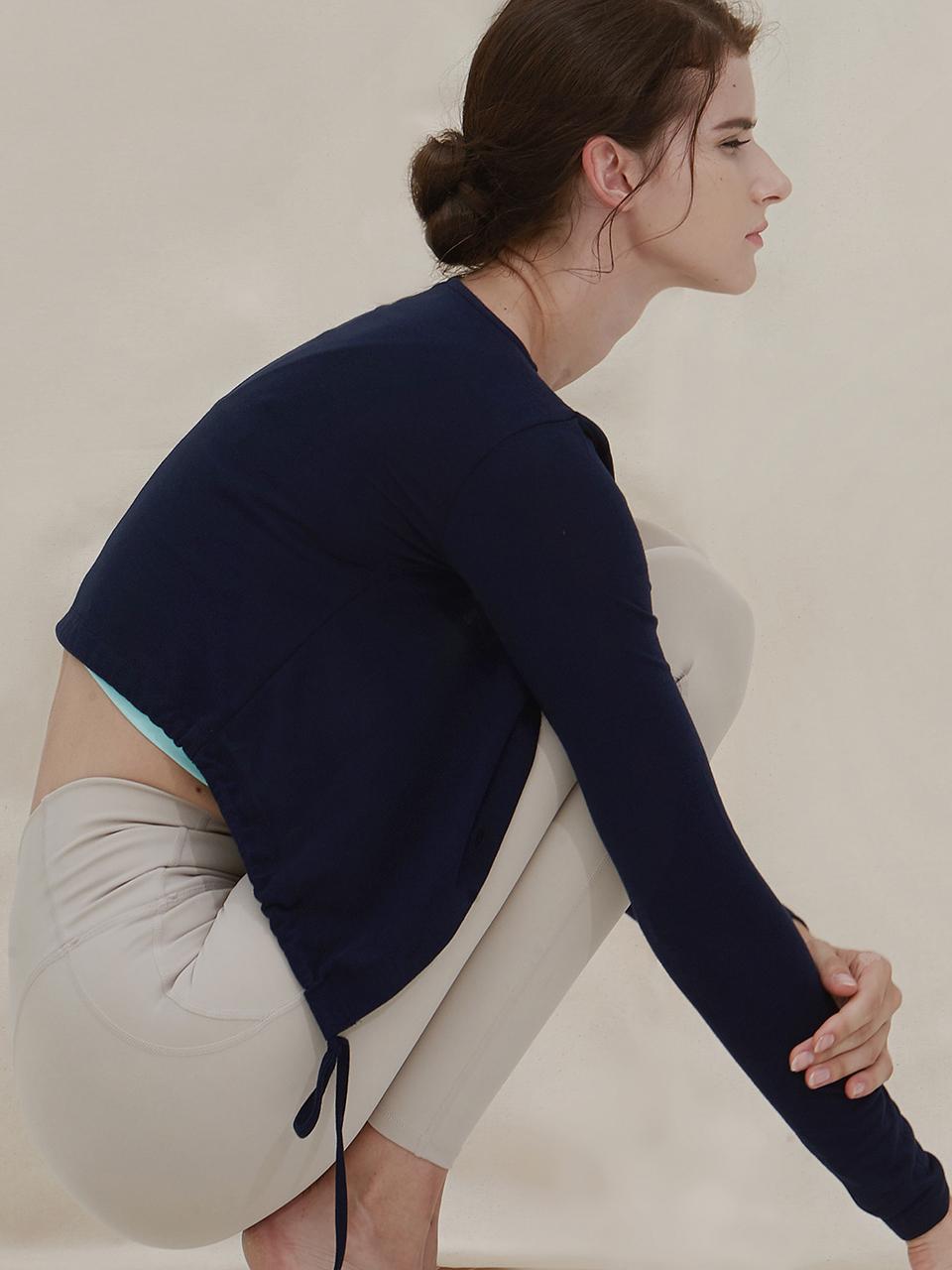 DEVIWEAR Yoga Clothing DEVI-O0006-Navy Pilates Cardigan