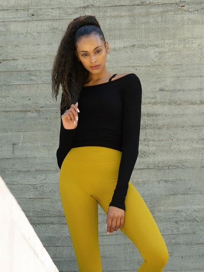 DEVIWEAR Yoga Outfit DEVI-T0041-Black Pilates Wrap