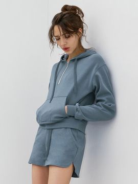 DEVIWEAR Yoga Pilates Half-Zip Hoodie Outerwear (DEVI-T0065) [Eco Blue]