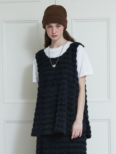 DEW E DEW E Flare Knit Vest [Black]