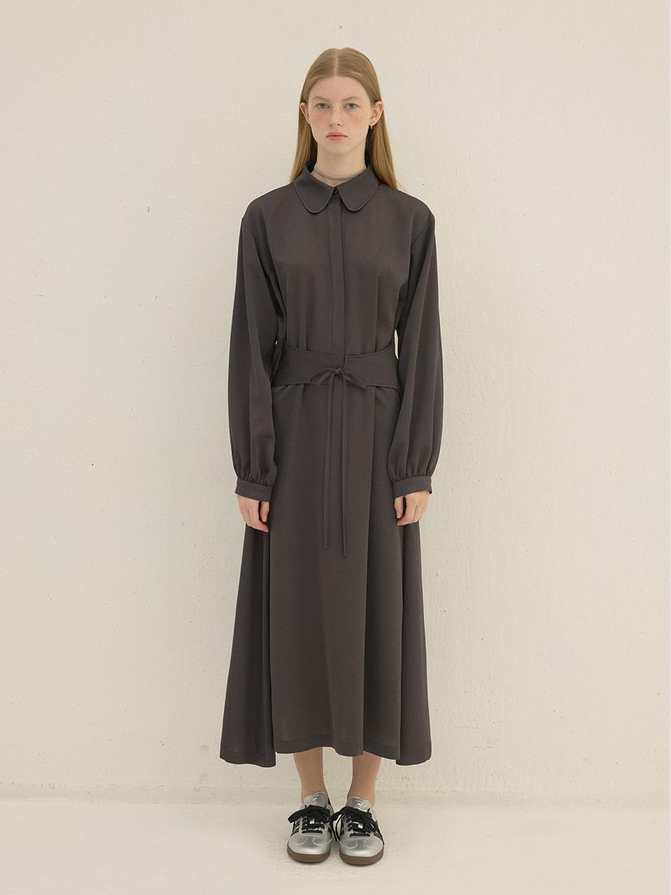 DEW E DEW E Long Shirt Dress_Charcoal