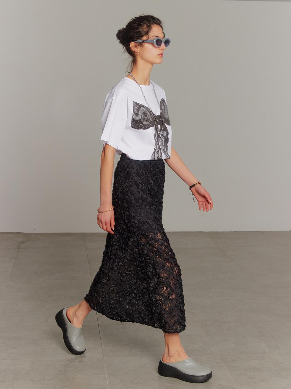 DEW E DEW E Rose Lace Skirt - Black