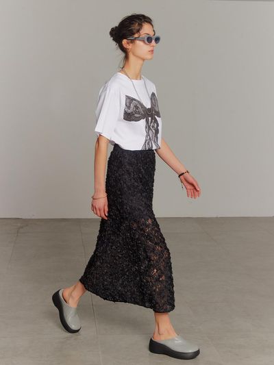 DEW E DEW E Rose Lace Skirt - Black