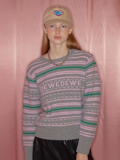 DEW E DEW E Stripe Knitwear_Gray