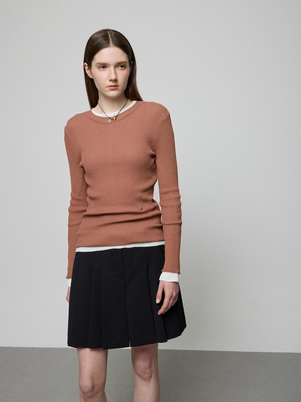 DEWL Basic Ribbed Knit Pullover Sweater (DE D251KSK011)