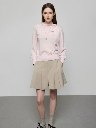 DEWL Cut-out Tie Knit Pullover Sweater (D251KSK014)