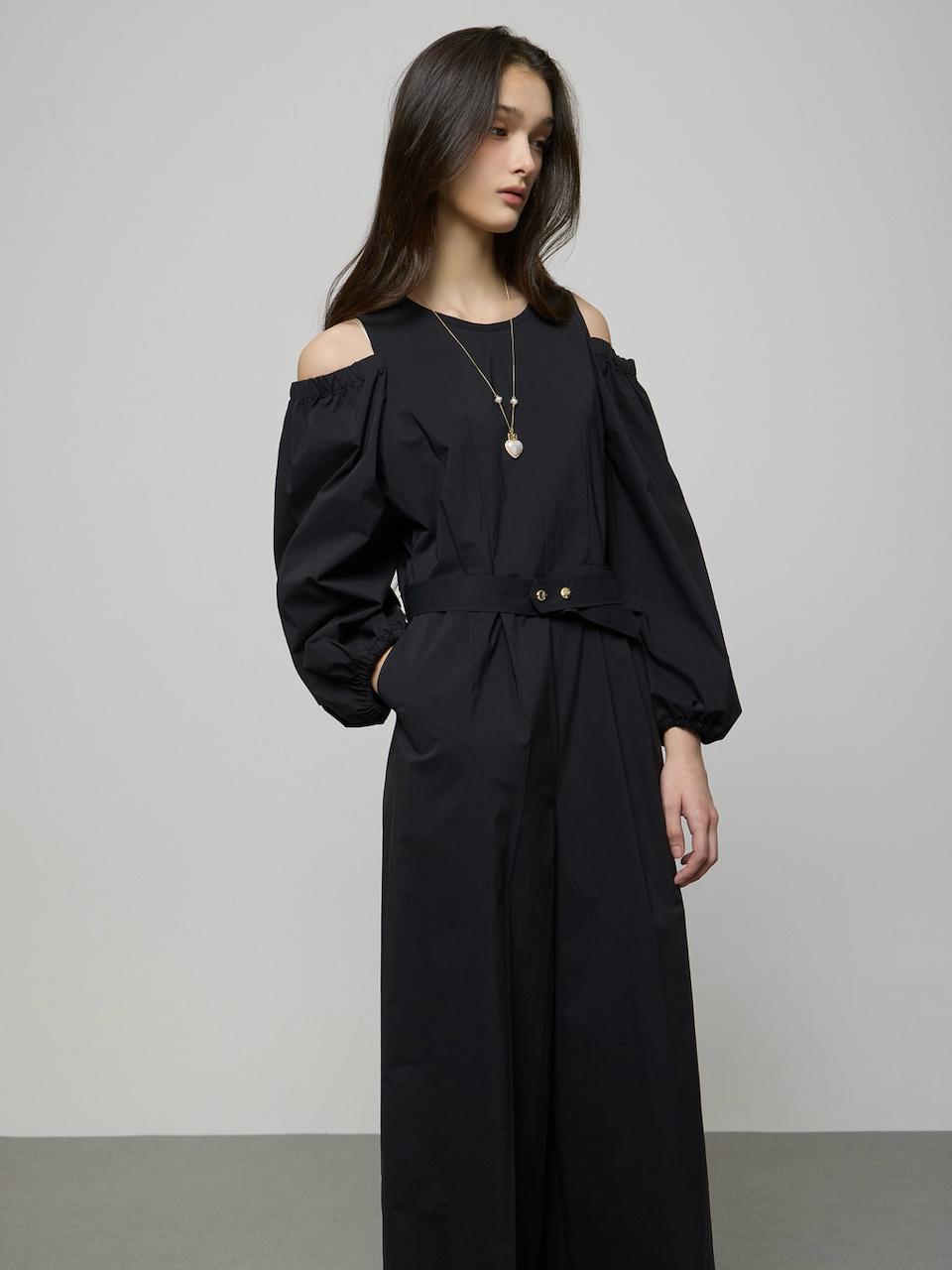 DEWL Cut-out Volume Sleeve Jumpsuit [BK] (D252MSE036)