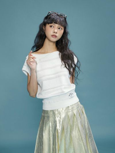 DEWL DEWLIAN Stripe Pull-over Sweater [White] (D252KSK272)