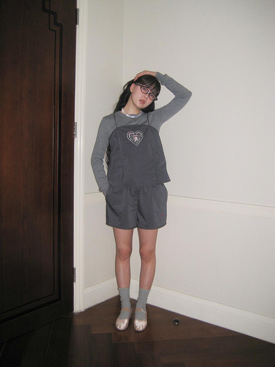 DEWL DEWLing Cotton Lace Banding Shorts [Dark Gray] (D252MSA111)