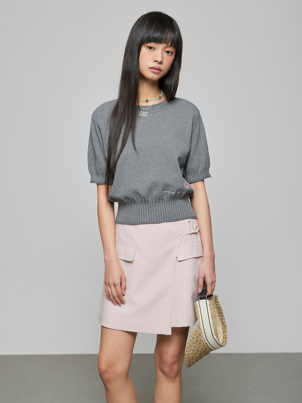 DEWL Drawing Embroidery Pullover Sweater (D252KSK044) [GR]