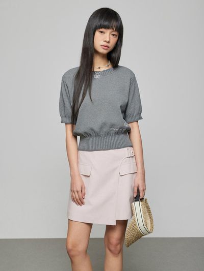 DEWL Drawing Embroidery Pullover Sweater (D252KSK044) [GR]